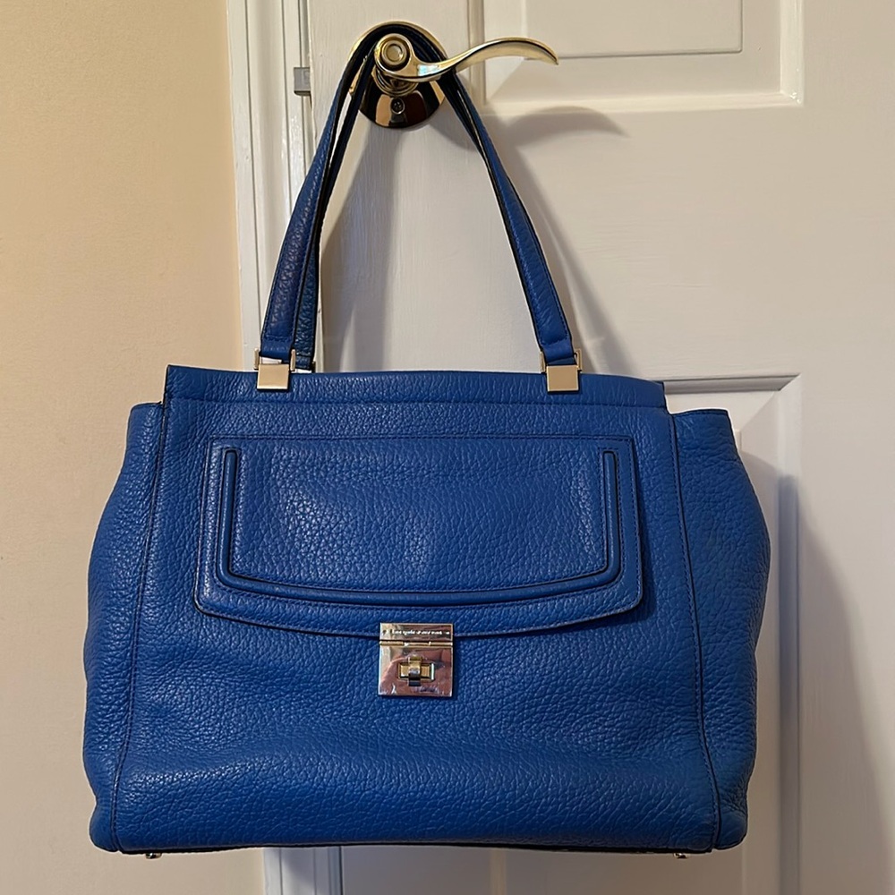 Kate Spade Blue Leather Shoulder Tote